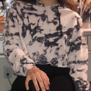 Cropped marble hoodie！